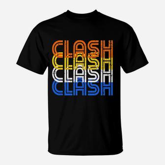 Clash Vintage Retro Text T-Shirt - Seseable