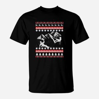 Climbing Ugly Christmas Sweaters T-Shirt - Seseable