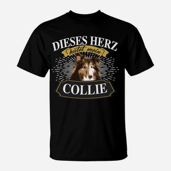 Collie-Liebhaber T-Shirt Dieses Herz schlägt für meinen Collie - Seseable
