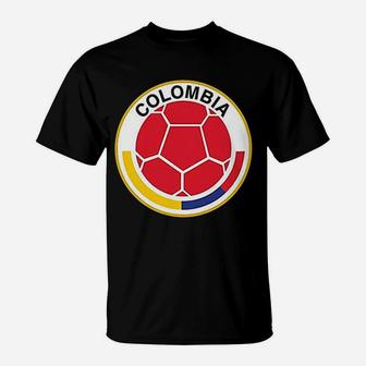 Colombia Futbol Soccer National Team Crest Graphic T-Shirt - Seseable