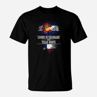Colorado Home Texas Roots State Tree Flag Love Gift T-Shirt - Seseable