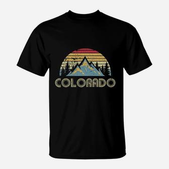Colorado Retro Vintage Mountains Nature Hiking T-Shirt - Seseable