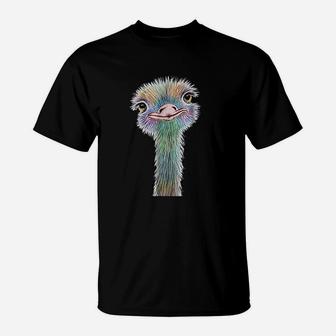 Colorful Ostrich Beautiful Artistic Animal T-Shirt - Seseable