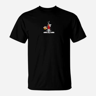 Comic-Hase Motiv T-Shirt in klassischem Schwarz, Lustiges Hasen Design - Seseable