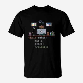 Computer Science Python Programmer Eat Code Sleep T-Shirt - Seseable