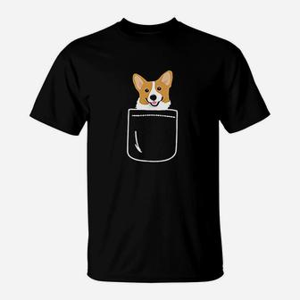 Corgi In Pocket Funny Corgi Crazy Dog Lover Gift T-Shirt - Seseable