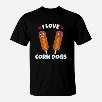Corn Dog Lover Funny Corn Dog Face T-Shirt - Seseable