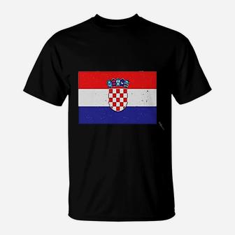 Croatia Flag Vintage Style Retro Croatian Women Football Jersey T-Shirt - Seseable