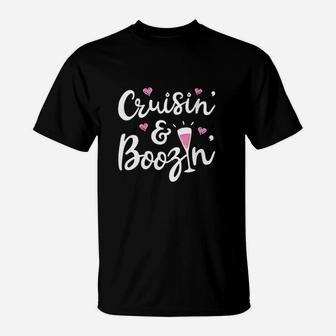 Cruisin And Boozin Funny Cruise Ship Cruising Drinking T-Shirt - Seseable