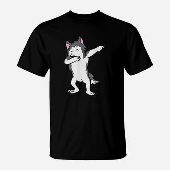 Cute Dabbing Husky Dog Love Huskies Kids Husky T-Shirt - Seseable
