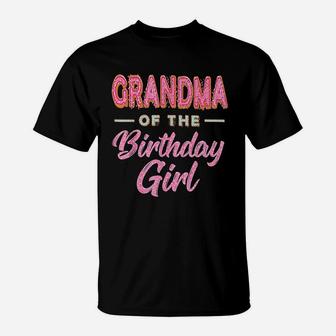 Cute Donut Grandma Birthday Girl Sweet Family Donut T-Shirt - Seseable