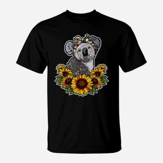 Cute Love Koala Bear Gift Sunflower Decor Koala T-Shirt - Seseable