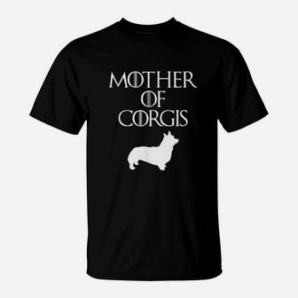 Cute Unique White Mother Of Corgis T-Shirt - Seseable