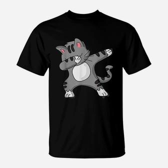 Dabbing Cat Funny Dab Hip Hop Dabbing Kitty T-Shirt - Seseable