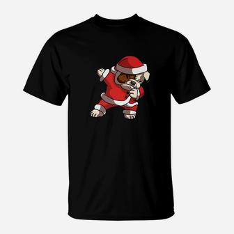 Dabbing English Bulldog Dog Christmas Puppy Lovers T-Shirt - Seseable