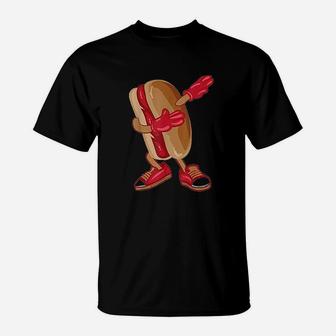Dabbing Hot Dog Cool American Hot Dog Sandwich Gift T-Shirt - Seseable