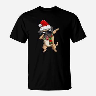 Dabbing Pug Santa Christmas Kids Boys Girls Gifts T-Shirt - Seseable