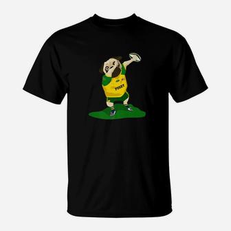 Dabbing Rugby League Pug Dog Funny Sports Lover T-Shirt - Seseable