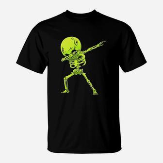 Dabbing Skeleton Kids Halloween Zombie Dab Gifts T-Shirt - Seseable