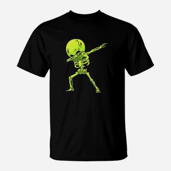 Dabbing Skeleton Kids Halloween Zombie Dab T-Shirt - Seseable