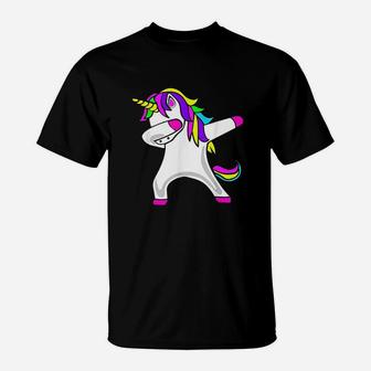 Dabbing Unicorn | 80s 90s Costume Party Wear Outfit T-Shirt - Seseable