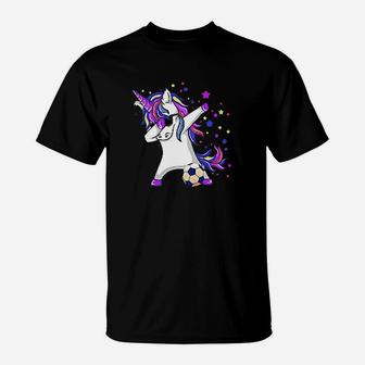 Dabbing Unicorn Soccer Funny Dab Unicorn Soccer T-Shirt - Seseable
