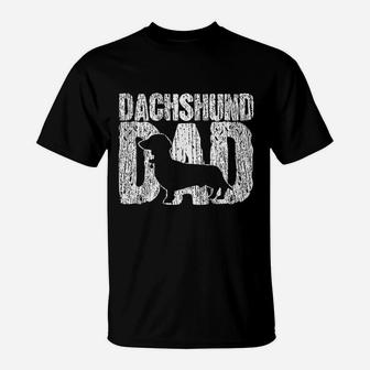 Dachshund Dad Father Fathers Day Vintage T-Shirt - Seseable