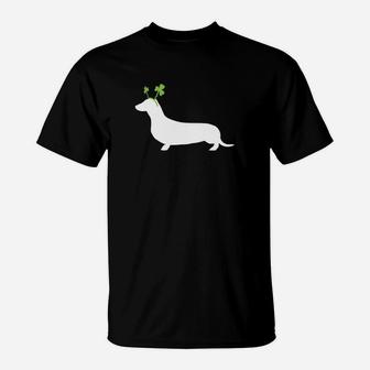 Dachshund St Patricks Day Dog Silhouette T-Shirt - Seseable
