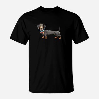 Dackel Liebhaber T-Shirt für Herren, Schwarzes Shirt mit Dackel-Motiv - Seseable