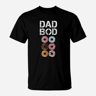 Dad Bod Funny Donut Six Pack Daddy Gym Gift T-Shirt - Seseable