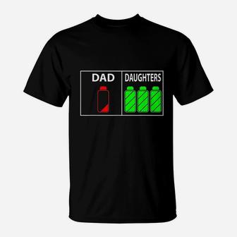 Dad Of Three Daughters Funny Fathers Day Gift T-Shirt - Seseable
