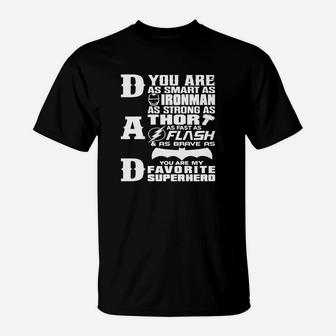 Dad - Superhero - Dad Gifts For Fathers Day T-Shirt - Seseable