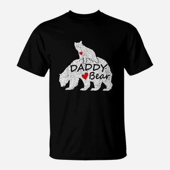Daddy Bear With 1 One Cub Dad Fathers Day T-Shirt - Seseable