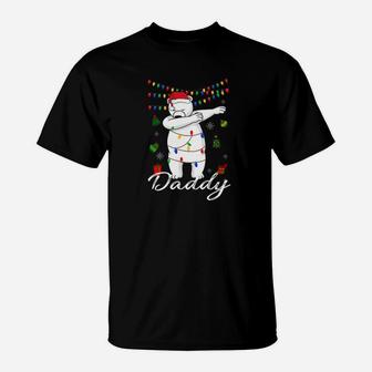 Daddy Bear With Santa Hat Dabbing Christmas Pajamas T-Shirt - Seseable