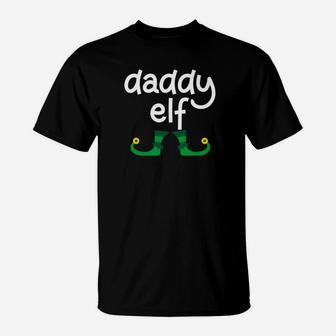 Daddy Elf Funny Christmas Gift For Dad Elf Costume T-Shirt - Seseable