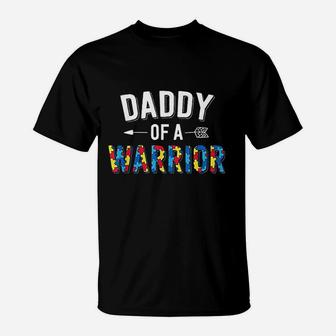 Daddy Of A Warrior Family Dad World Awareness Day T-Shirt - Seseable