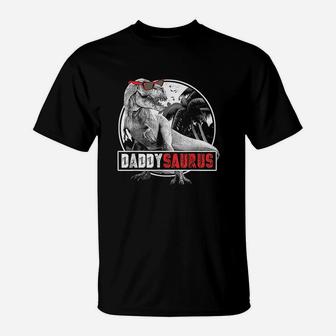 Daddysaurus Fathers Day Gift Trex Dad Dinosaur T-Shirt - Seseable