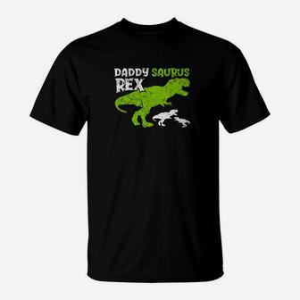 Daddysaurus Rex Daddy Dinosaur T Rex Dad Distressed Shirt T-Shirt - Seseable