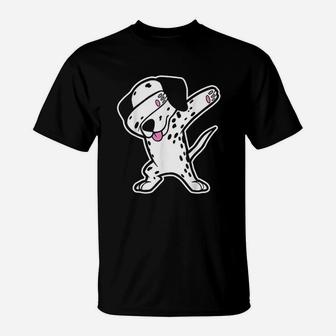 Dalmatian Dabbing Funny Dalmation Dab Dog Dance T-Shirt - Seseable