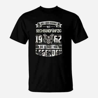 Das Leben Beginnt Mit 56 1962 Legenden T-Shirt - Seseable