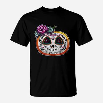Dead Pumpkin Muertos Skull Halloween T-Shirt - Seseable