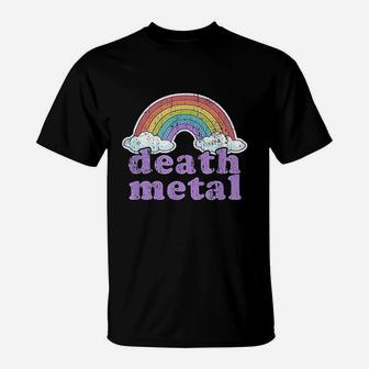 Death Metal Rainbow Funny Retro Vintage Love Music Metalhead T-Shirt - Seseable
