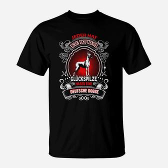 Deutsche Dogge Glückspilz Schutzengel T-Shirt für Herren - Seseable