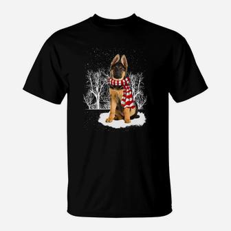 Deutscher Schäferhund Fröhliche Weihnachten T-Shirt - Seseable