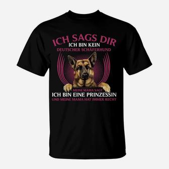 Deutscher Schäferhund Prinzessin T-Shirt - Seseable