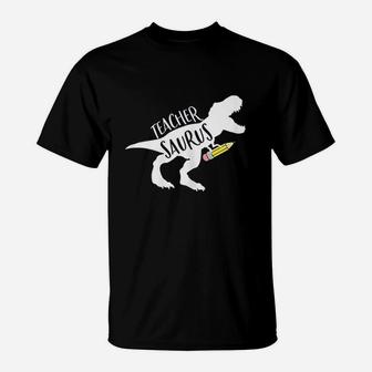 Dinosaur Teacher Teachersaurus Rex Funny Dino Gift T-Shirt - Seseable