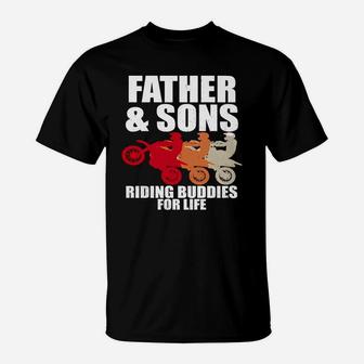 Dirt Bike Dad Shirt Father And Sons Motocross Shirt Black Youth T-Shirt - Seseable