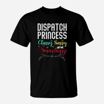 Dispatcher Princess Police Funny Christmas Employee Gifts T-Shirt - Seseable