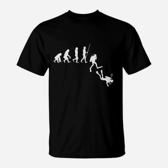 Diving Evolution Evolution Of Man Funny Scuba Dive Ocean T-Shirt - Seseable