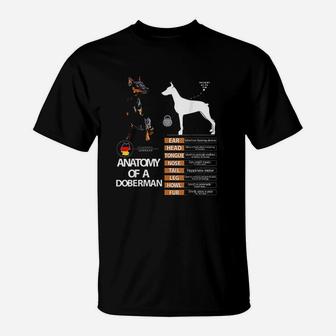 Doberman Dog Anatomy Mom Grandma T-Shirt - Seseable